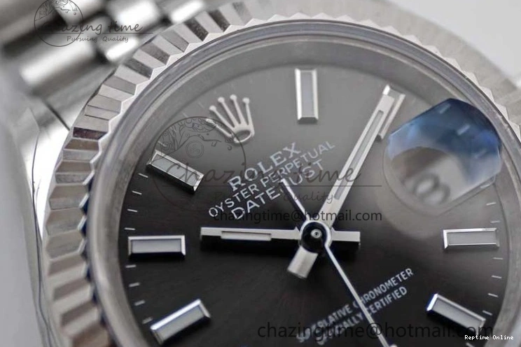 1231 Lady DateJust 28 SS TWF 1:1 Best Edition 904L Steel Black Dial on President Bracelet NH Unisex 2176